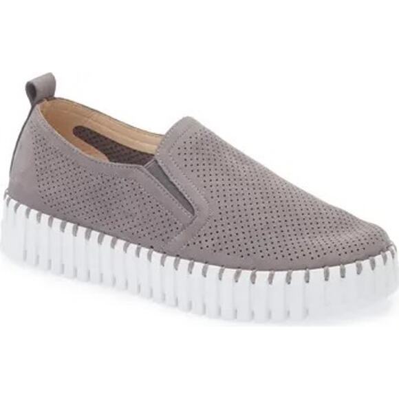 Ilse Jacobsen Shoes - Ilse Jacobsen Dark Grey Tulip Perforated Slip on Sneaker EU36 / US6